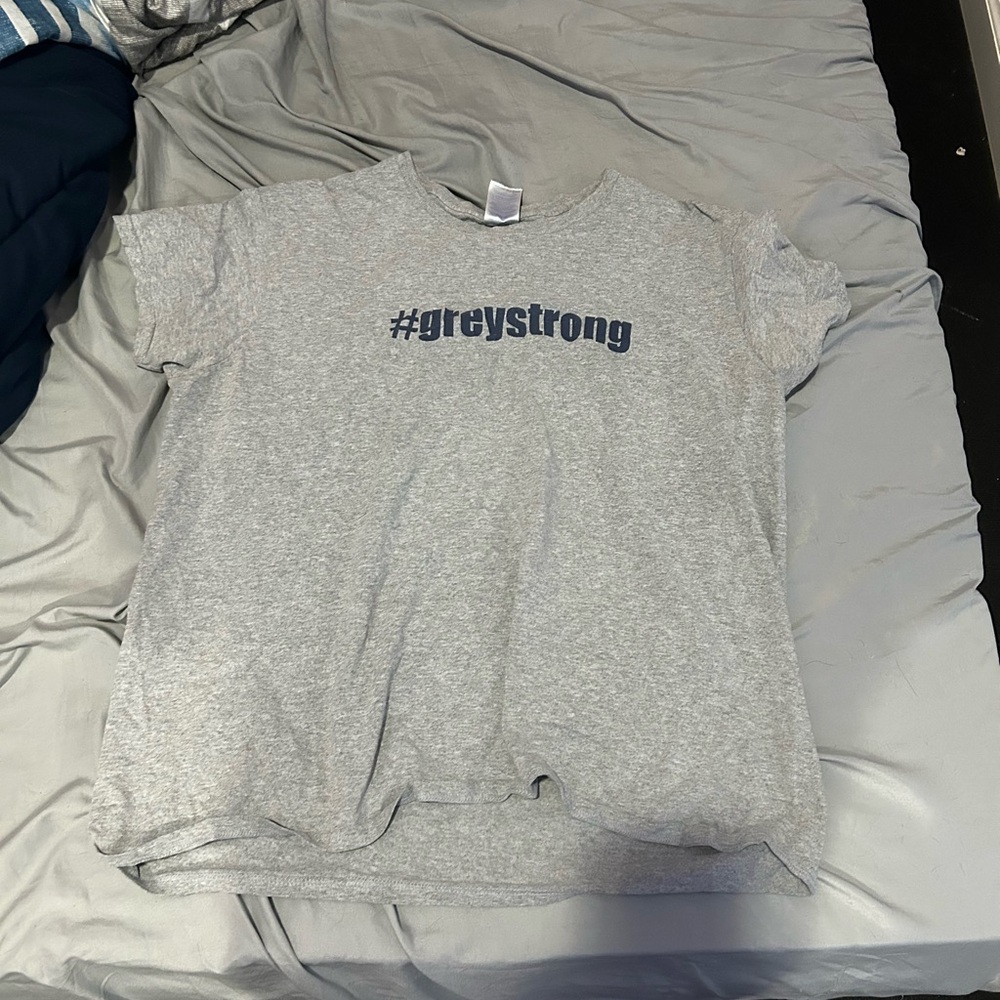 Gray T-Shirt with #greystrong Print